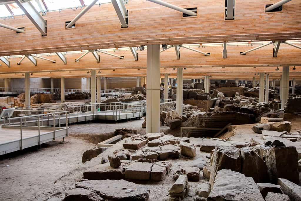 exploring akrotiri ruins is one of the things to do in santorini