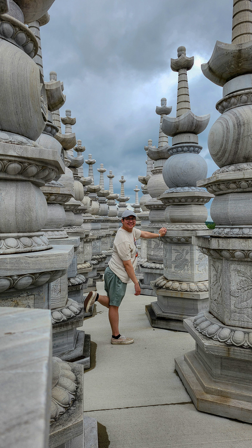 Pillars of carved stones