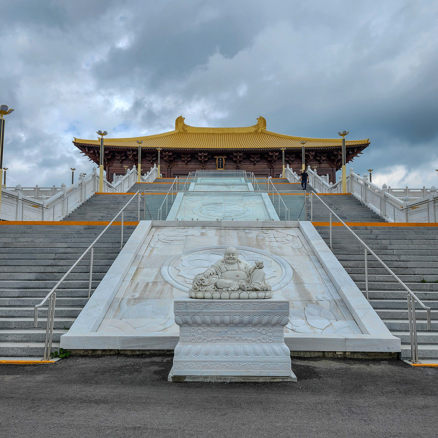 The big staircase leading up to the temple