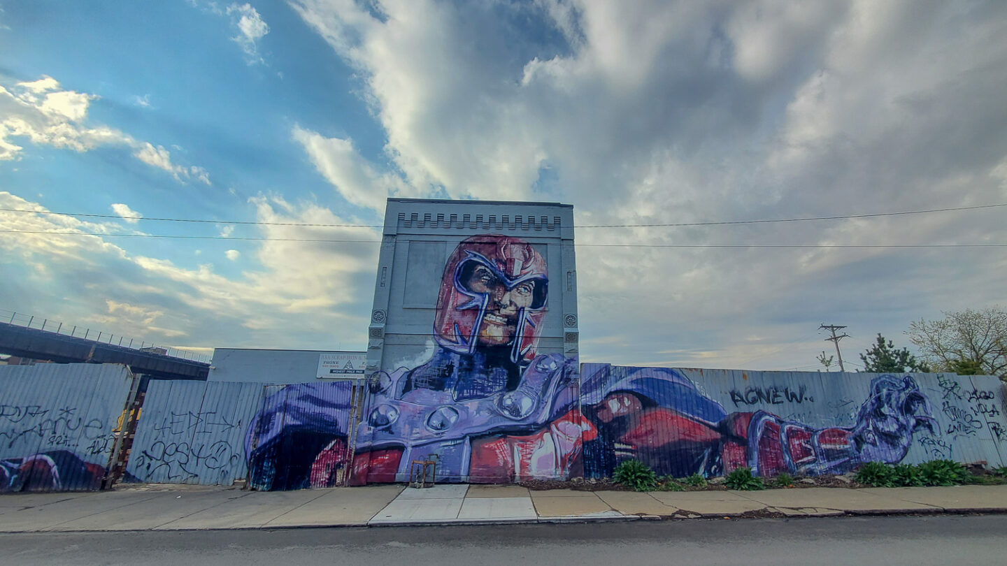 View of the Magneto mural which is one of the things to do in Pittsburgh during a weekend visit