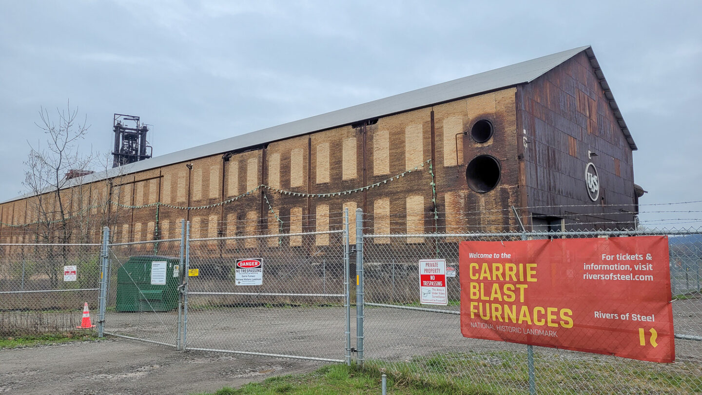 Exterior view of the Carrie Blast Furnaces building which is one of the things to do in Pittsburgh during a weekend trip