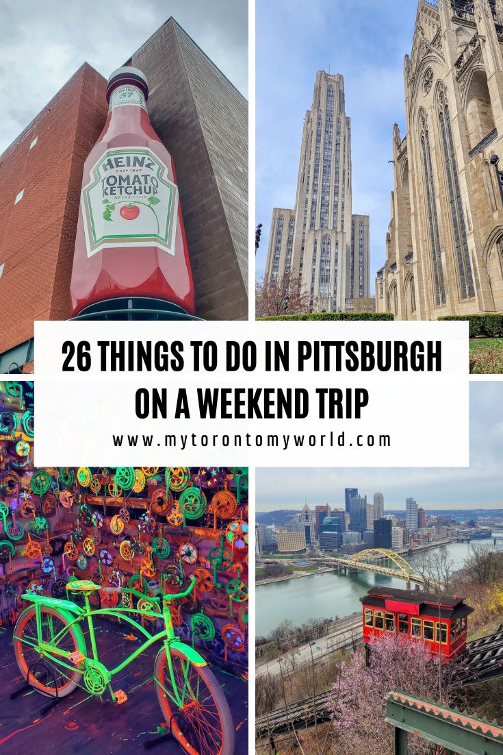 A list of 26 great things to do in Pittsburgh, Pennsylvania, USA. It's sorted into a 3-day itinerary which makes for a perfect weekend in Pittsburgh. 